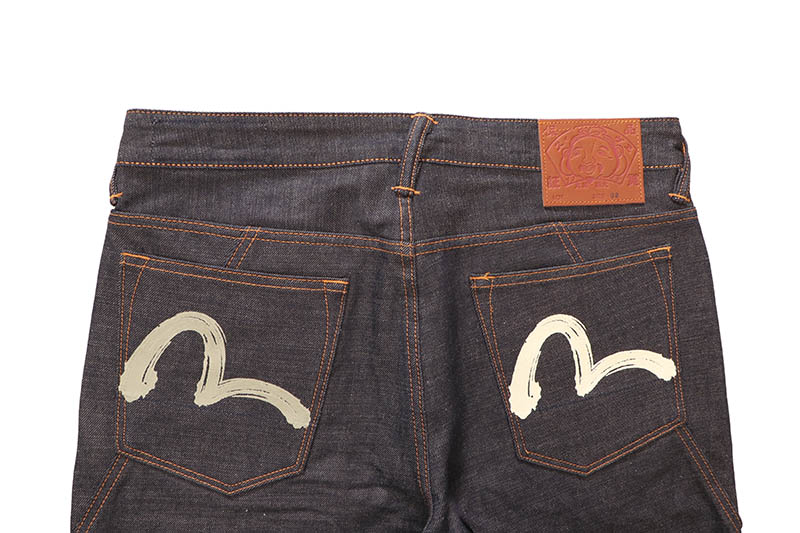 EVISU SEAGULL PRINTED POCKET DENIM SHORTS (2ESHTM6DS1058:RINSED INDIGO)