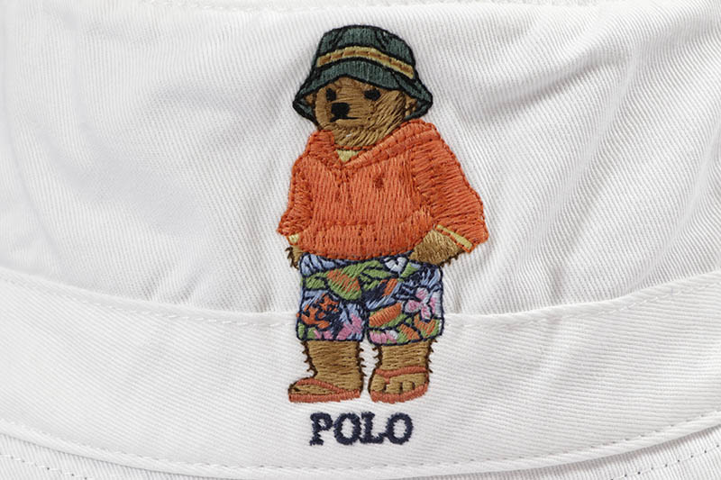 POLO RALPH LAUREN BEACH BEAR BUCKET HAT (710907265001:WHITE)