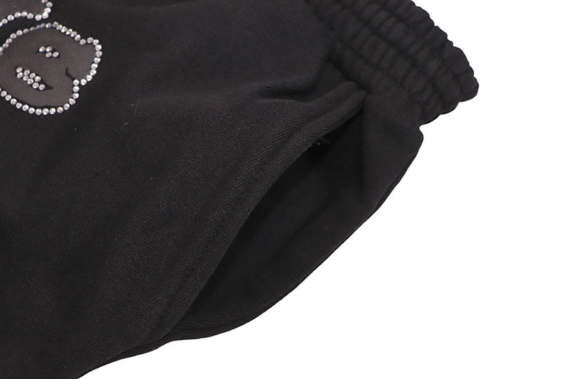 SP5DER BLACK RHINESTONE OG LOGO V2 SWEAT SHORTS