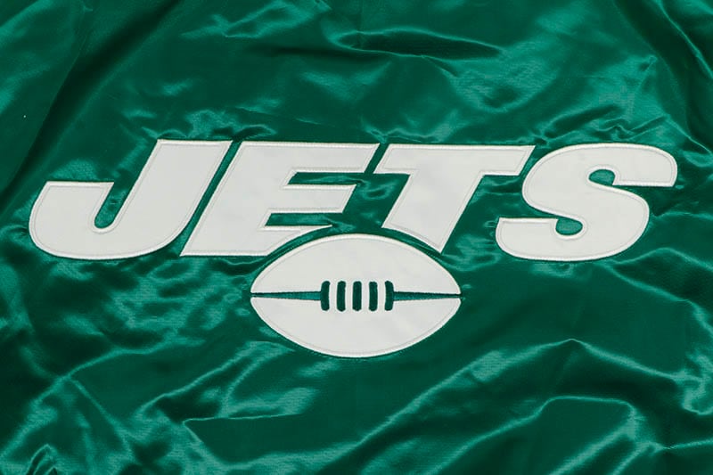 STARTER NEW YORK JETS VARSITY SATIN FULL-SNAP JACKET (LS200167-JET