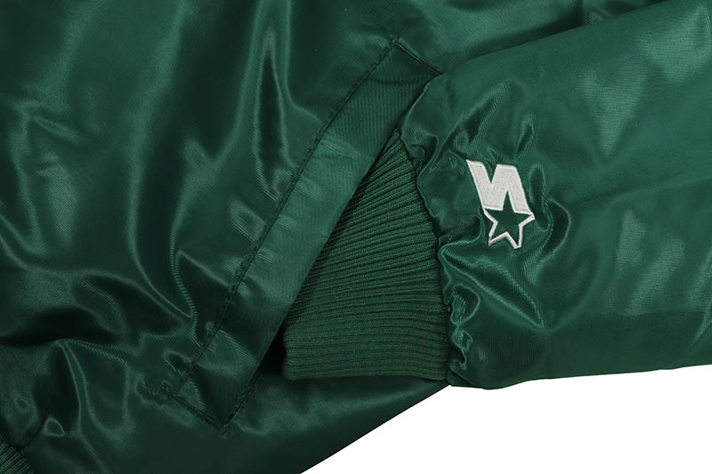 STARTER NEW YORK JETS VARSITY SATIN FULL-SNAP JACKET (LS200167-JET:GREEN)