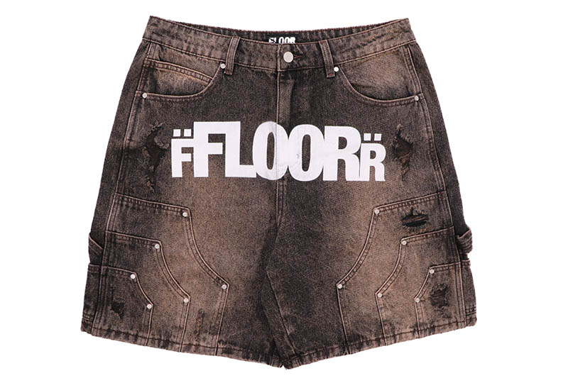 FLOOR 914 UNIFORM JEAN SHORTS (BROWN)