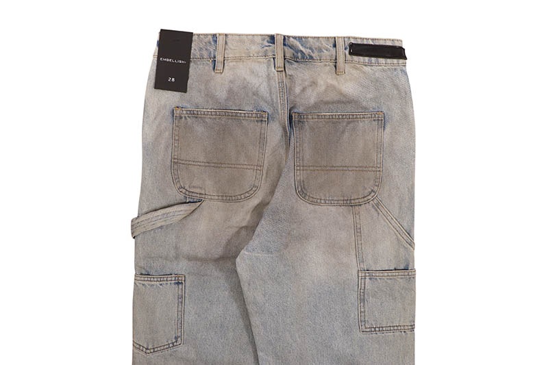 EMBELLISH HART STRAIGHT DENIM (EMBHOL124-021:LIGHT DIRT FADE)