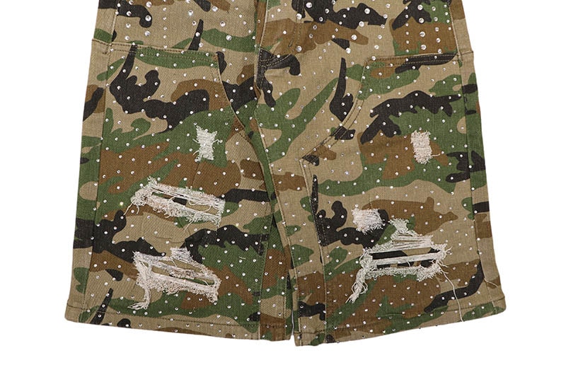 KLOUD9 RHINESTONE DOUBLEKNEE SHORTS (S26136:WOODLAND CAMO)