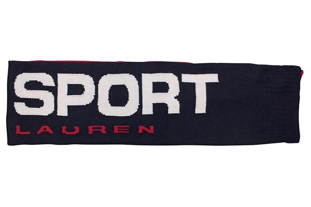POLO RALPH LAUREN POLO SPORT COLOR-BLOCKED SCARF (PC0398-620:RED/NAVY)