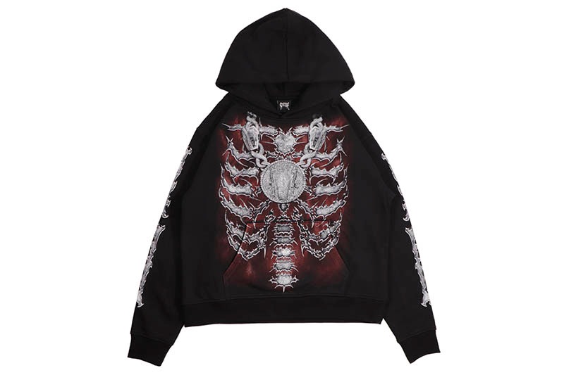 REVENGE X YOUNGBOY NEVER BROKE AGAIN 38 RIBCAGE HOODIE (BLACK)