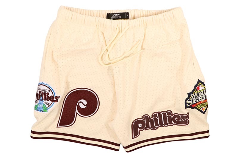 PRO STANDARD PHILADELPHIA PHILLIES RETRO LOGO MESH SHORT (LPH333057-EGW:EGGSHELL/WINE)