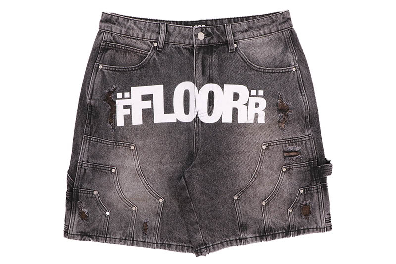 FLOOR 914 UNIFORM JEAN SHORTS (BLACK)