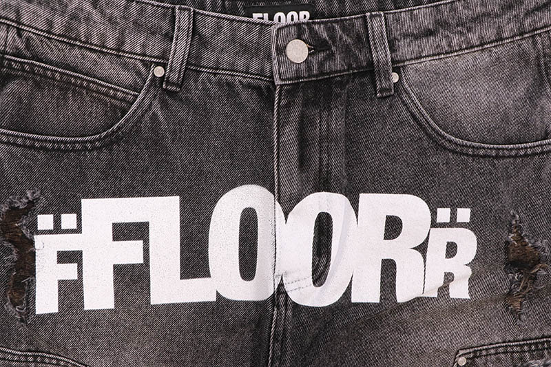 FLOOR 914 UNIFORM JEAN SHORTS (BLACK)