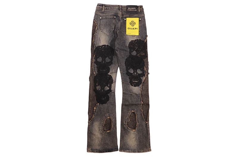 GUAPI スター刺繍 デニムショートパンツ 30 グロウアラウンド GUAPI SACRED SKULL DENIM (820SSD) | Brand,G-L,GUAPI | GROWAROUND