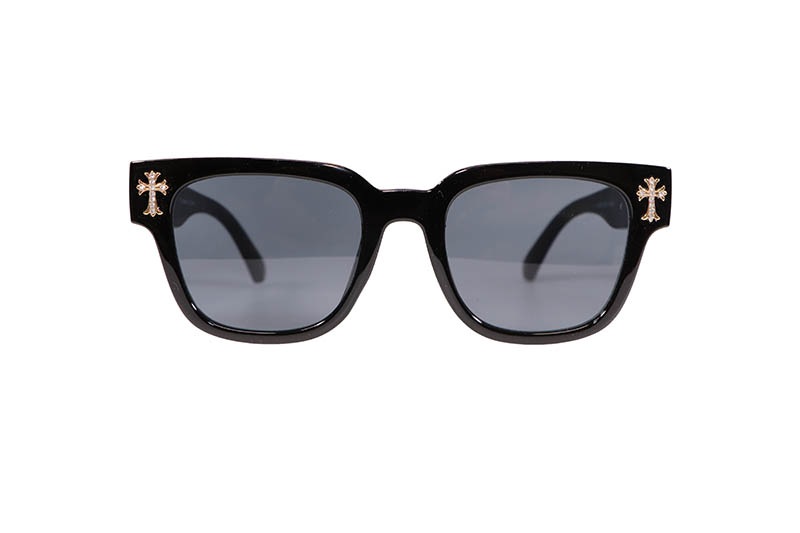 ICE LAB TRI-CROSS RHINESTONE SUNGLASSES (DARK SHADE/GOLD) ASG-320G