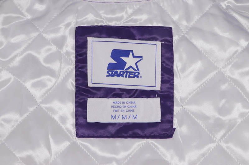 STARTER LOS ANGELES LAKERS VARSITY SATIN FULL-SNAP JACKET (LS230167-LLK:PURPLE)
