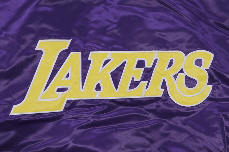 STARTER LOS ANGELES LAKERS VARSITY SATIN FULL-SNAP JACKET (LS230167-LLK:PURPLE)