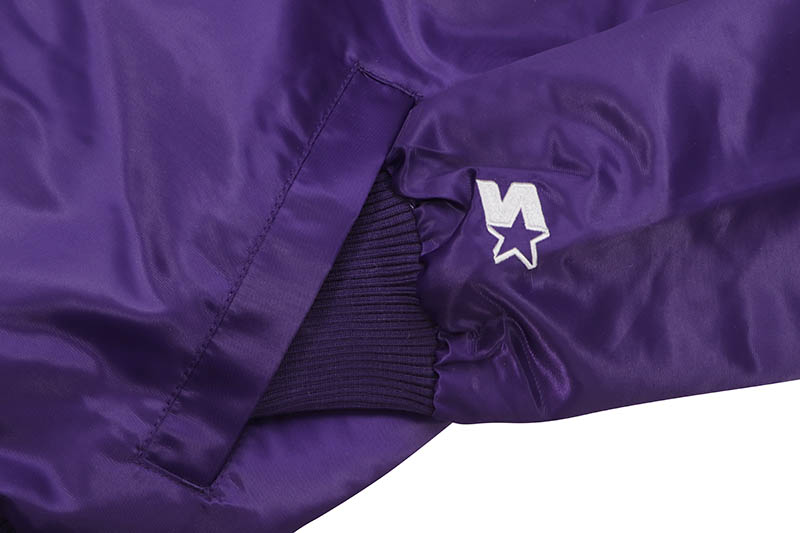 STARTER LOS ANGELES LAKERS VARSITY SATIN FULL-SNAP JACKET (LS230167-LLK:PURPLE)
