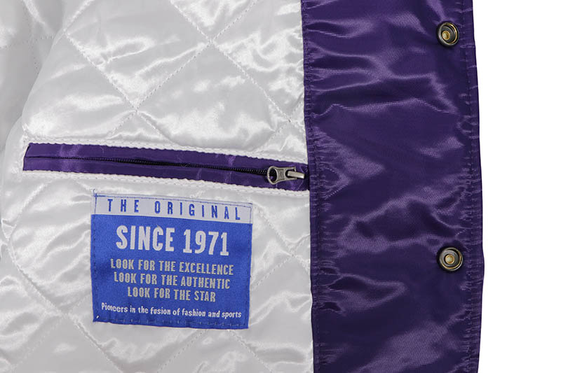 STARTER LOS ANGELES LAKERS VARSITY SATIN FULL-SNAP JACKET (LS230167-LLK:PURPLE)