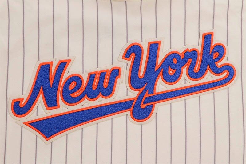 PRO STANDARD NEW YORK METS PINSTRIPE RETRO CLASSIC HOODIE (LNM5314441-ELY:EGGSHELL/GREY)