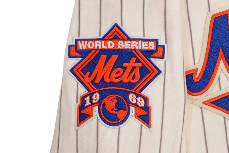 PRO STANDARD NEW YORK METS PINSTRIPE RETRO CLASSIC HOODIE (LNM5314441-ELY:EGGSHELL/GREY)
