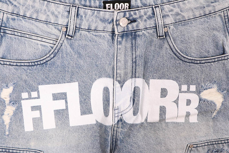 FLOOR 914 UNIFORM JEAN SHORTS (BLUE)