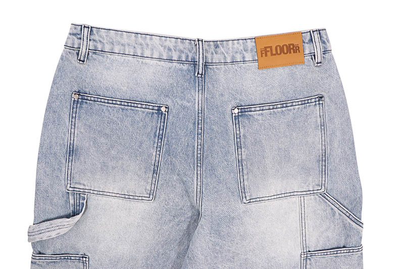 FLOOR 914 UNIFORM JEAN SHORTS (BLUE)