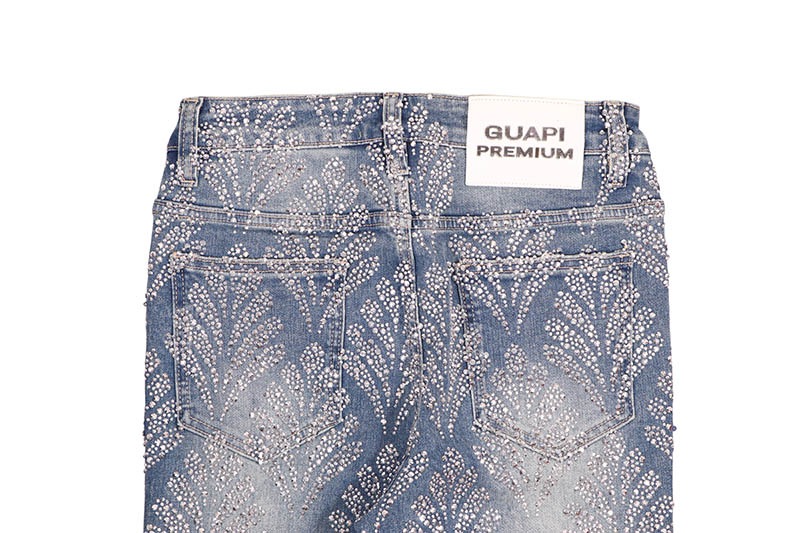 GUAPI STEEL BLUE EMBELLISHED DENIM (622SBED)