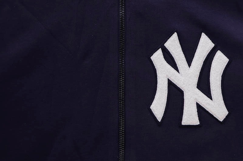 PRO STANDARD NEW YORK YANKEES CLASSIC CHENILLE LOGO ZIP HOODIE (LNY531890:MIDNIGHT NAVY)