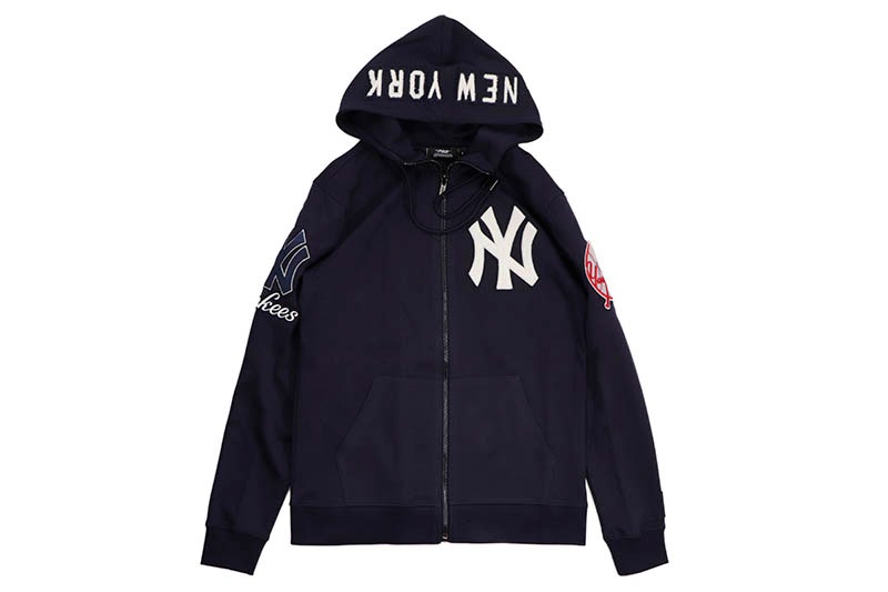 PRO STANDARD NEW YORK YANKEES CLASSIC CHENILLE LOGO ZIP HOODIE (LNY531890:MIDNIGHT NAVY)