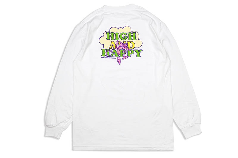 THE SMOKER'S CLUB HIGH AND HAPPY LONG SLEEVE TEE (WHITE)