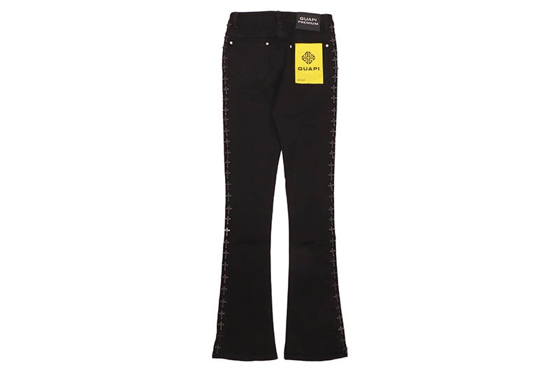 GUAPI ALL BLACK CROSSES EMBELLISHED DENIM (465ABCED) | Brand