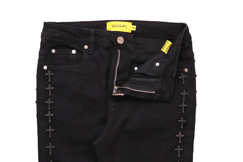 armor jeans グロウアラウンド guapi valabasas 美品 GUAPI ALL BLACK CROSSES EMBELLISHED DENIM (465ABCED) | Brand
