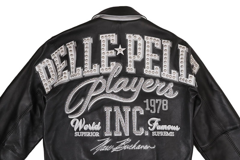Pelle Pelle PLAYERS INC JACKET (425-37544-BWS:BLACK/WHITE/SILVER