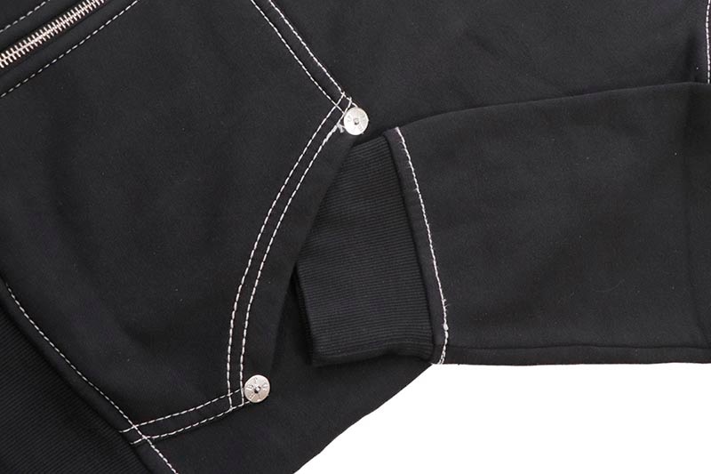 TRUE RELIGION BIG T CRYSTAL HORSESHOE ZIP HOODIE (109375C:BLACK)