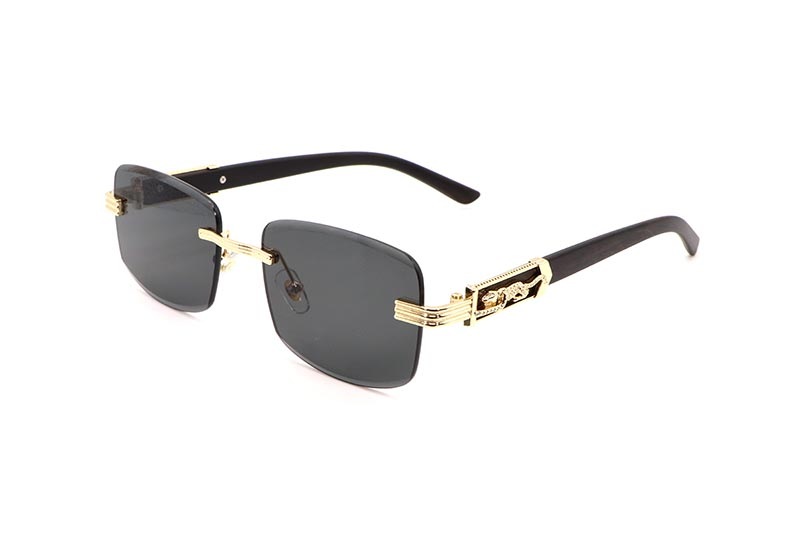 KD EYEWEAR TRENDY CHEETAH FRAMELESS SUNGLASSES (BLACK)