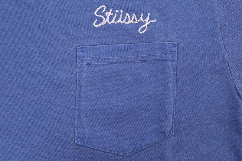 STUSSY STITCH PIGMENT DYE POCKET TEE (INDIGO) 1944041