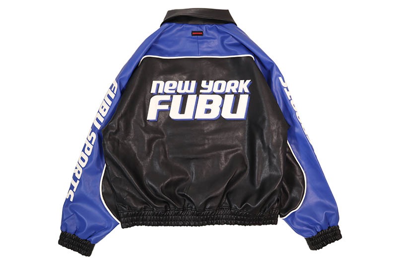 FUBU FAUX LEATHER JACKET (FAM-61304:BLUE)