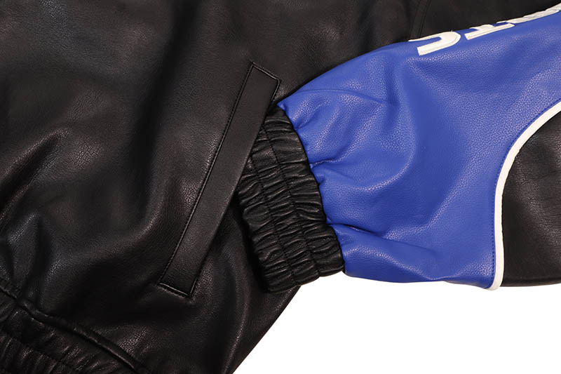 FUBU FAUX LEATHER JACKET (FAM-61304:BLUE)