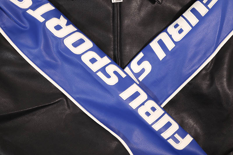 FUBU FAUX LEATHER JACKET (FAM-61304:BLUE)