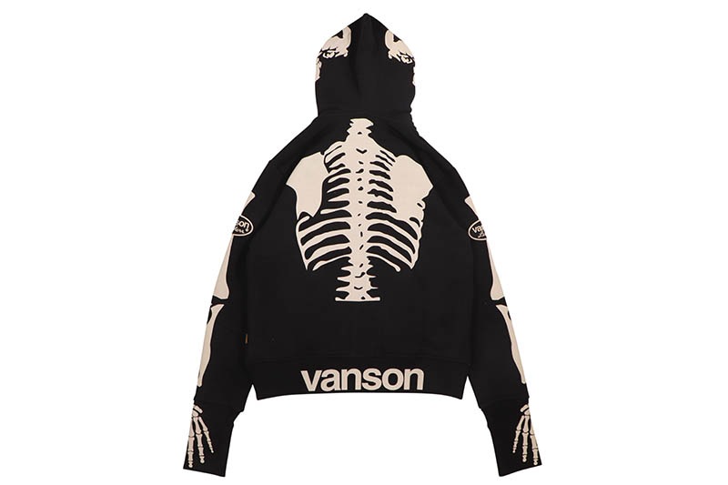 VANSON SKELTON BONES ZIP UP HOODIE (NVSZ-2211:BLACK) | Brand,S-Z VANSON SKELTON BONES ZIP UP HOODIE (NVSZ-2211:BLACK) | Brand,S-Z