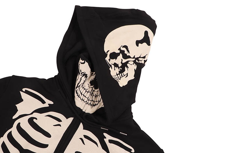 VANSON SKELTON BONES ZIP UP HOODIE (NVSZ-2211:BLACK) | Brand,S-Z