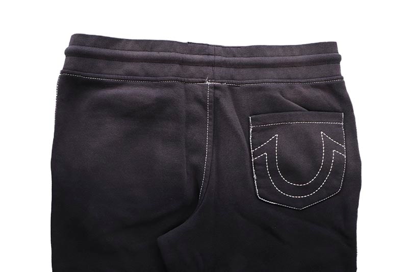 TRUE RELIGION BIG T CRYSTAL HORSESHOE STRAIGHT SWEAT PANT (109376C:BLACK)