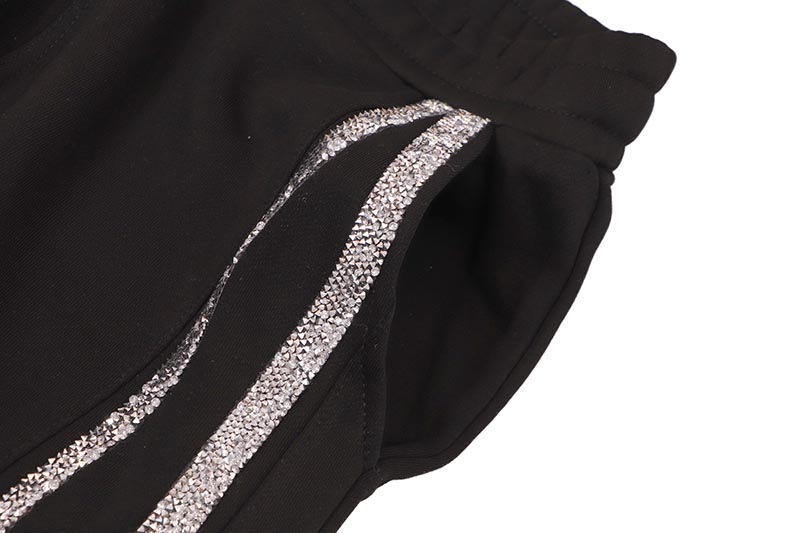 VOYAGE STUDIO RHINESTONE SWEATPANTS (53P29-BK:BLACK)