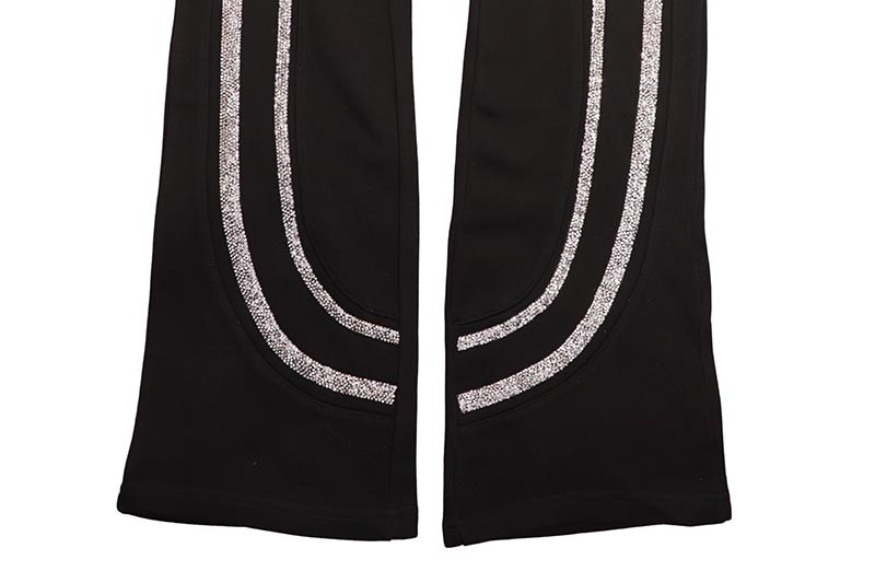 VOYAGE STUDIO RHINESTONE SWEATPANTS (53P29-BK:BLACK)