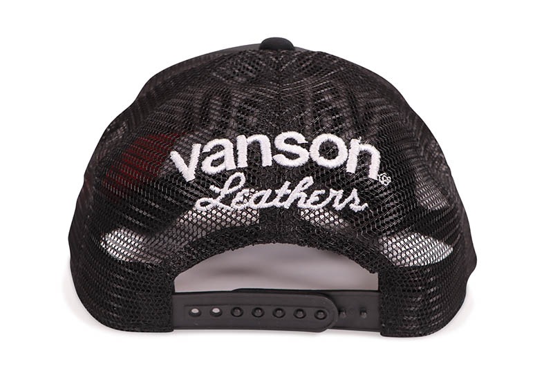 VANSON LEATHERS LOGO TRUCKER HAT (LB-199-02010:BLACK)