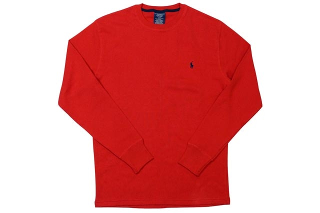 POLO RALPH LAUREN WAFFLE KNIT THERMAL(RED��NAVY)