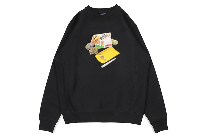 CLASSIC MATERIAL NY 420 TRE BAG CREW SWEAT (BLACK)