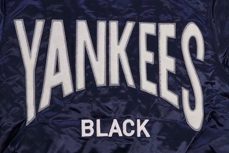 SD SPORT BLACK YANKEES SATIN VARSITY JACKET (SM2223NV:NAVY)