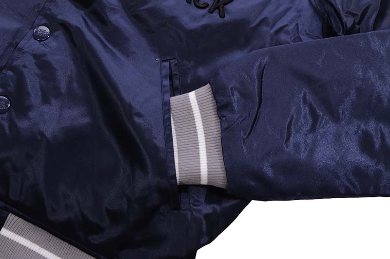 SD SPORT BLACK YANKEES SATIN VARSITY JACKET (SM2223NV:NAVY)