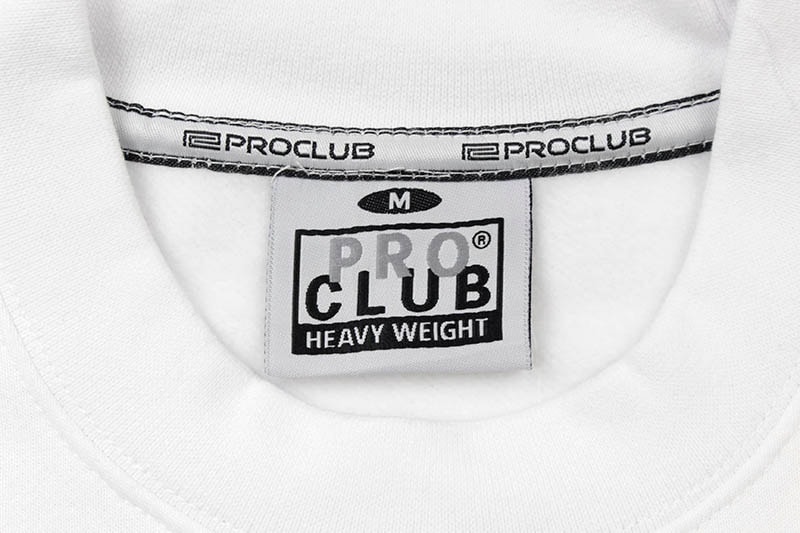 PRO CLUB HEAVYWEIGHT CREWNECK FLEECE SWEATSHIRT (WHITE) 141