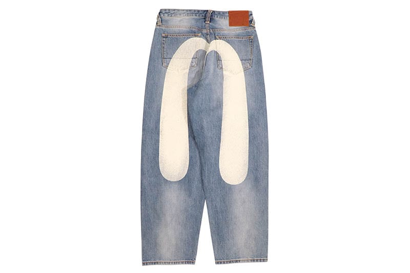 EVISU ECRU DAICOCK PRINT LOOSE FIT JEANS #2038 (2EAHTM5JE124638DN