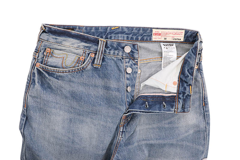 EVISU ECRU DAICOCK PRINT LOOSE FIT JEANS #2038 (2EAHTM5JE124638DN