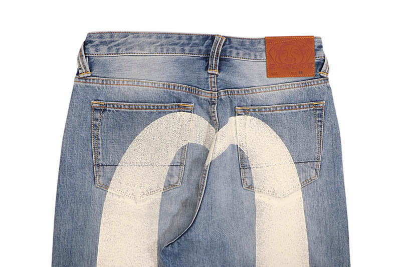 EVISU ECRU DAICOCK PRINT LOOSE FIT JEANS #2038 (2EAHTM5JE124638DN